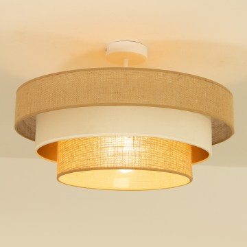 Piestiprināma lustra WENTA 1xE27/60W/230V, diametrs 50 cm, jūta/bēša
