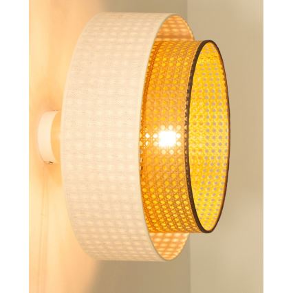 Piestiprināmais griestu lukturis NATIA 1xE27/60W/230V diametrs 45 cm balts/brūns