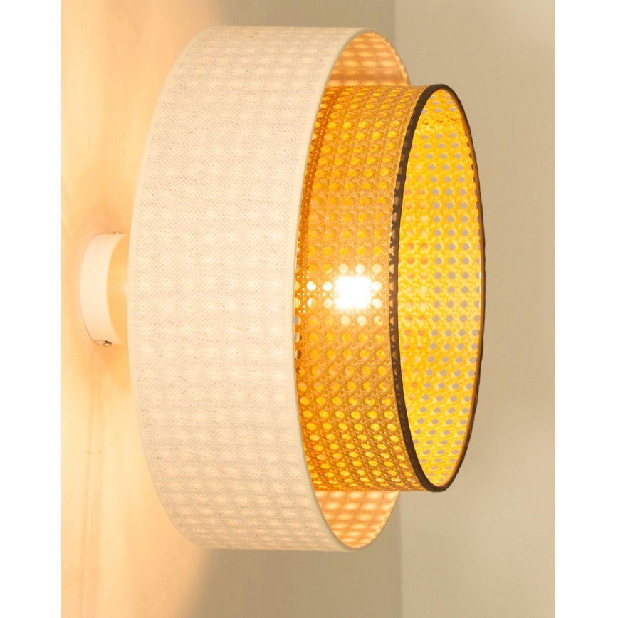 Piestiprināmais griestu lukturis NATIA 1xE27/60W/230V diametrs 45 cm balts/brūns