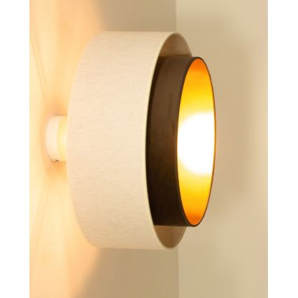 Piestiprināms griestu lukturis NATIA 1xE27/60W/230V balts/brūns