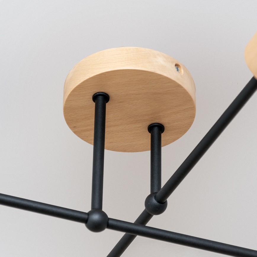 Piestiprināms griestu lustrs CAMBRIDGE 4xE27/15W/230V, priežu apdare