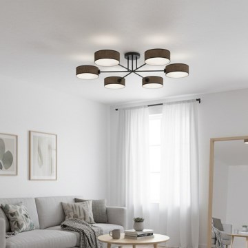 Piestiprināms griestu lustrs MAGA 6xE14/10W/230V brūns