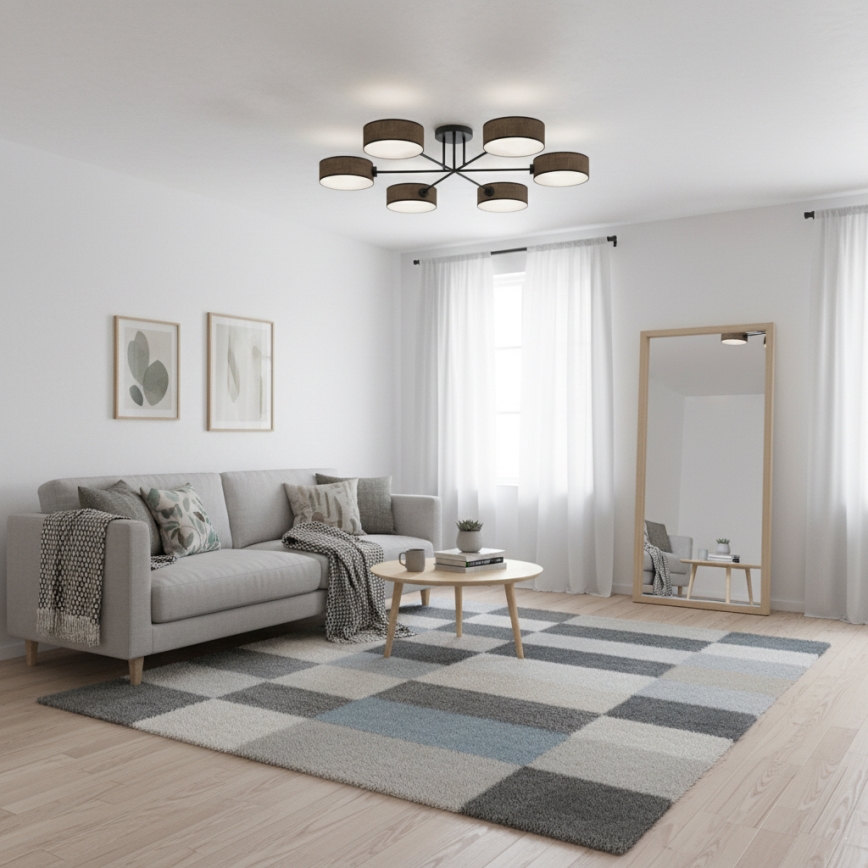 Piestiprināms griestu lustrs MAGA 6xE14/10W/230V brūns