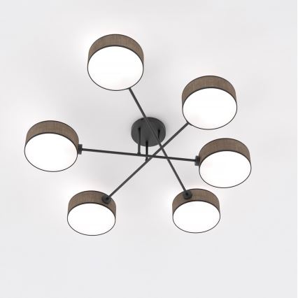 Piestiprināms griestu lustrs MAGA 6xE14/10W/230V brūns