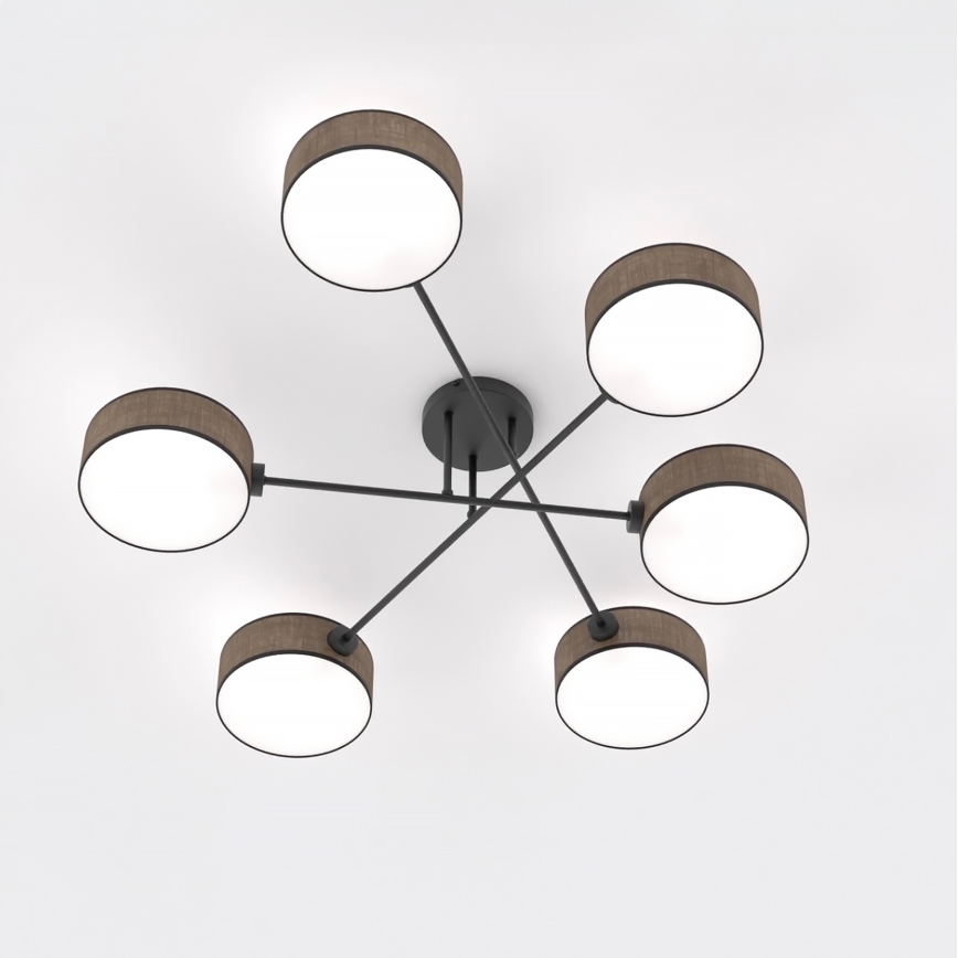 Piestiprināms griestu lustrs MAGA 6xE14/10W/230V brūns