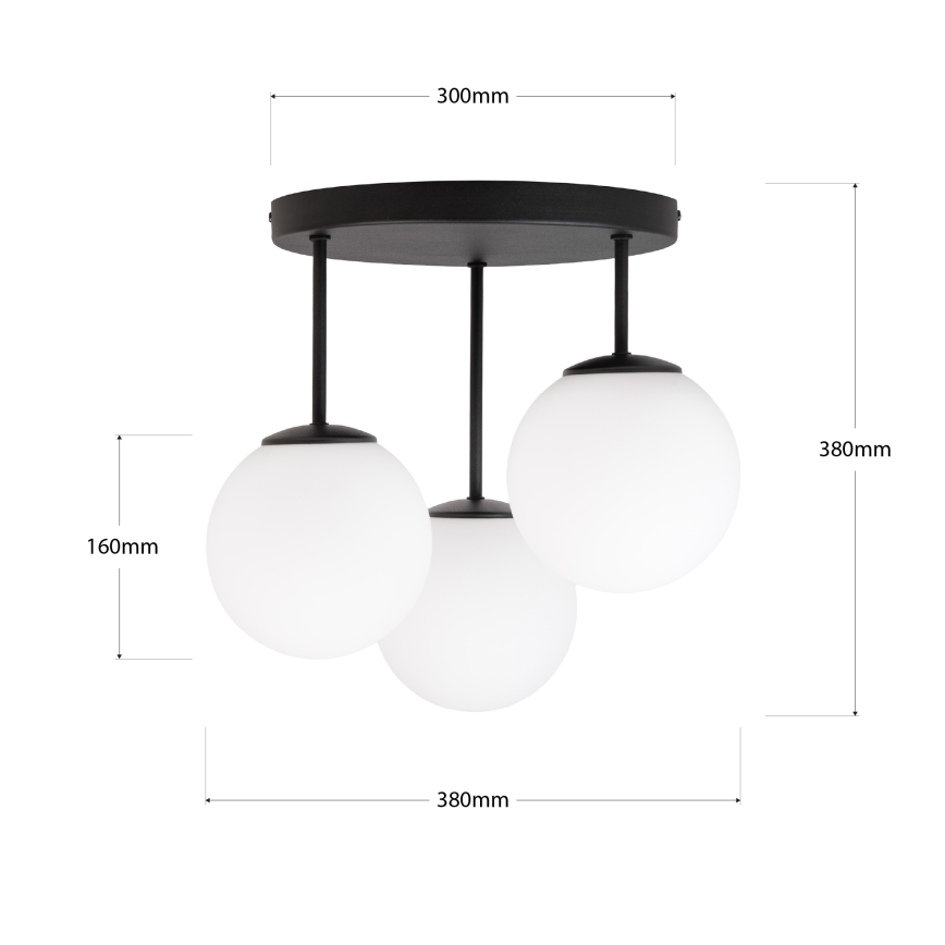 Piestiprināms griestu lustrs MOONLIGHT 3xE27/15W/230V melns