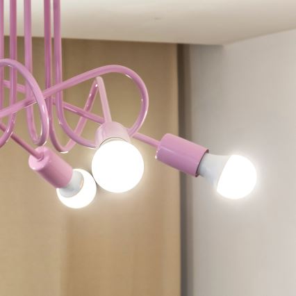 Piestiprināms griestu lustrs OXFORD 5xE27/15W/230V rozā