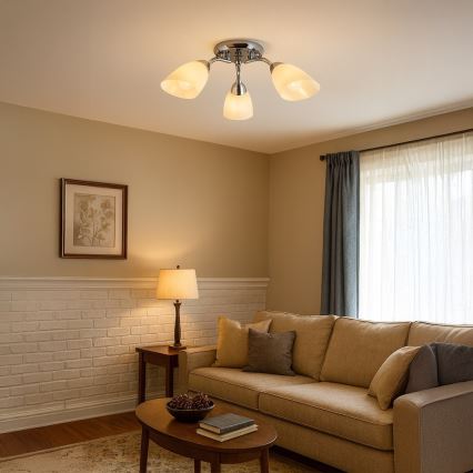 Piestiprināms griestu lustrs PORTOS 3xE14/10W/230V spīdīgs hroms