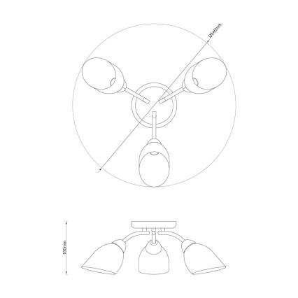 Piestiprināms griestu lustrs PORTOS 3xE14/10W/230V spīdīgs hroms