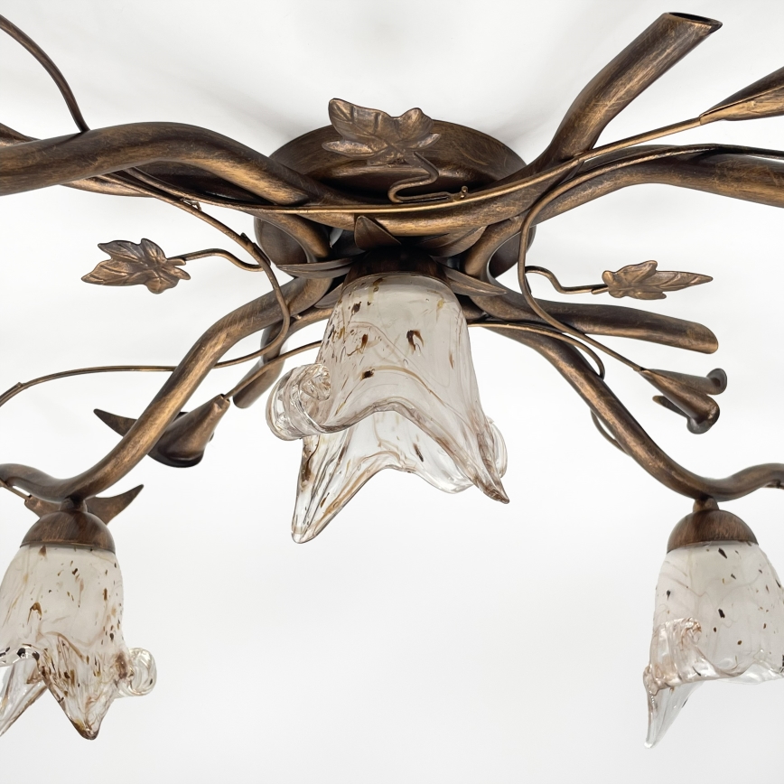 Piestiprināms griestu lustrs ROZETA 5xE14/40W/230V bronzas krāsā