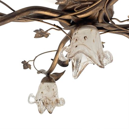 Piestiprināms griestu lustrs ROZETA 5xE14/40W/230V bronzas krāsā