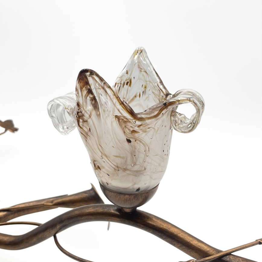 Piestiprināms griestu lustrs ROZETA 5xE14/40W/230V bronzas krāsā