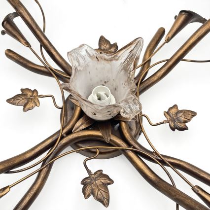 Piestiprināms griestu lustrs ROZETA 5xE14/40W/230V bronzas krāsā