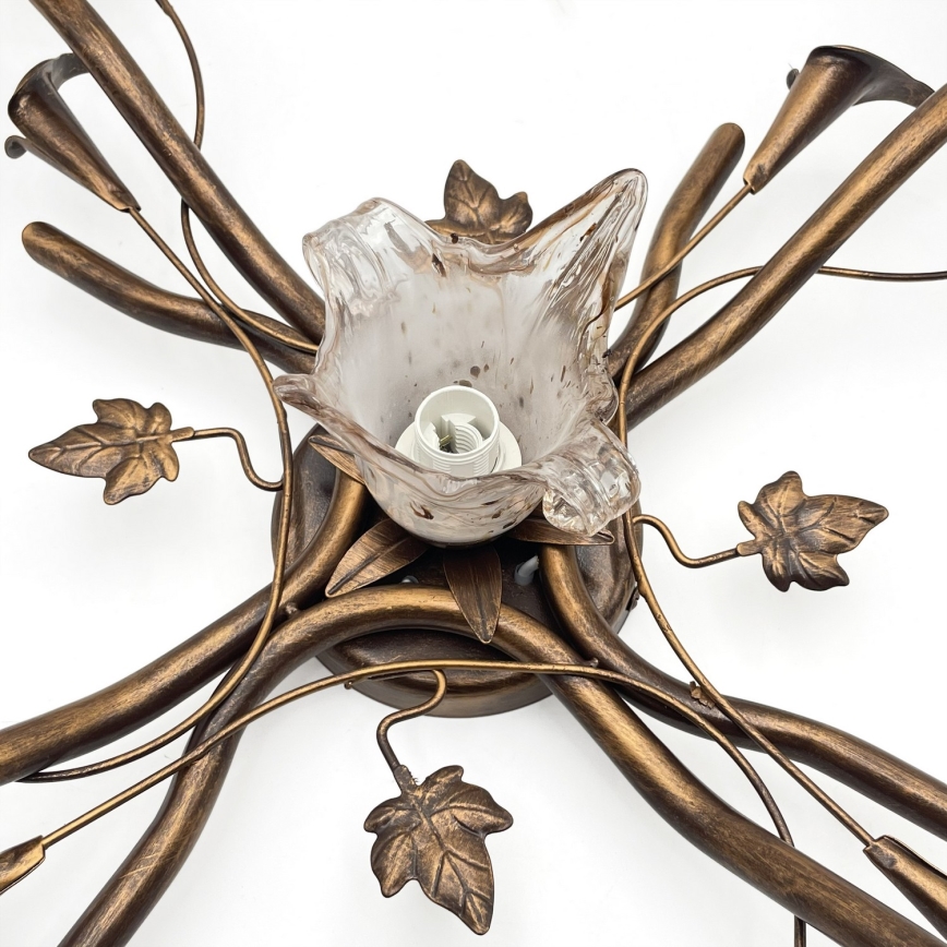 Piestiprināms griestu lustrs ROZETA 5xE14/40W/230V bronzas krāsā