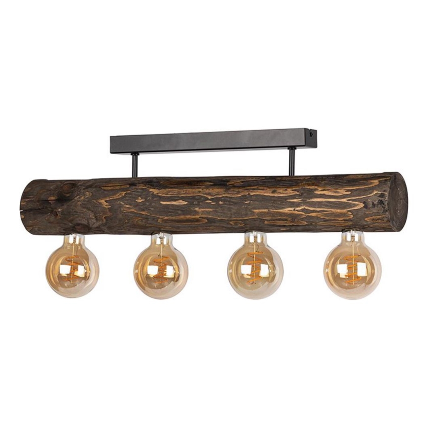 Piestiprināms griestu lustrs TRABO 4xE27/60W/230V no priedes