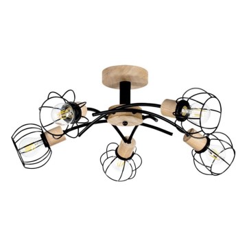 Piestiprināms griestu lustrs VIVIANE 5xE27/60W/230V, ozols