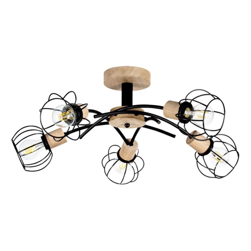 Piestiprināms griestu lustrs VIVIANE 5xE27/60W/230V, ozols