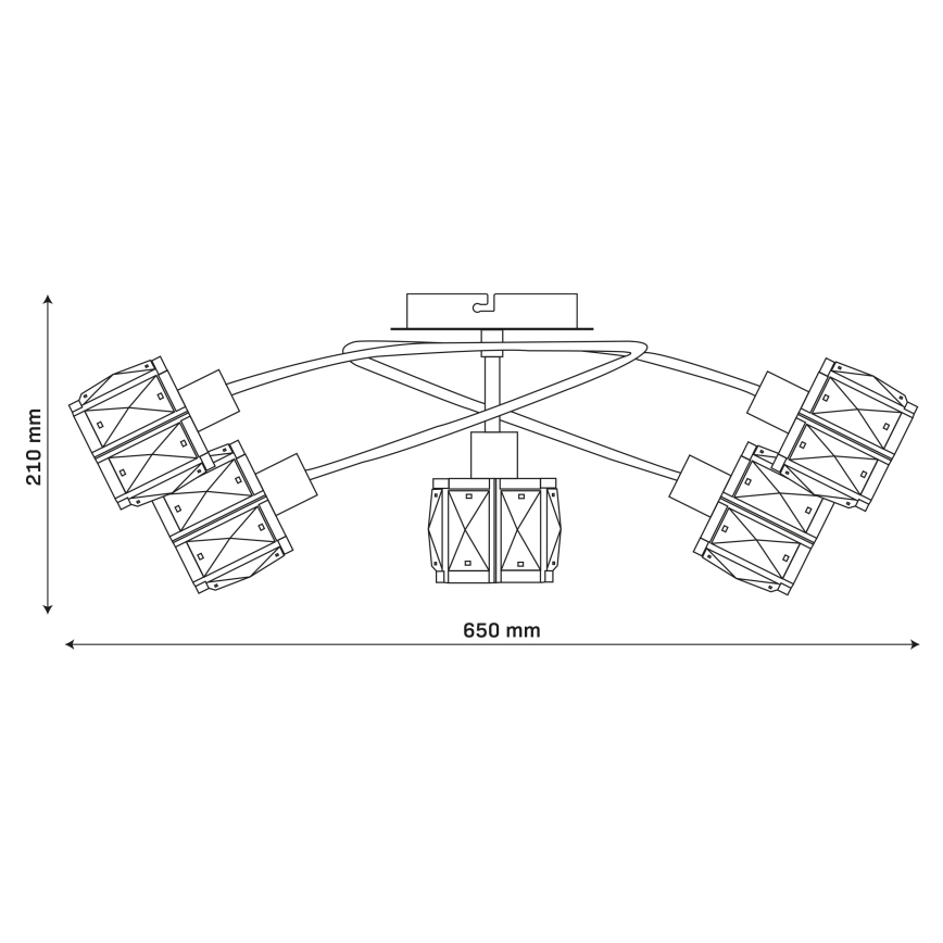Piestiprināms griestu lustrs ZAHARA 5xE27/10W/230V zelta krāsā