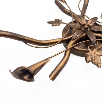 Piestiprināms lustrs ROZETA 3xE14/40W/230V bronzas krāsā