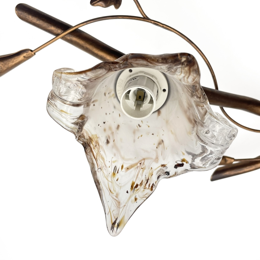 Piestiprināms lustrs ROZETA 3xE14/40W/230V bronzas krāsā