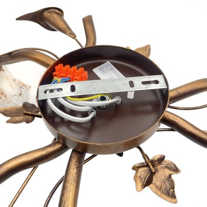 Piestiprināms lustrs ROZETA 3xE14/40W/230V bronzas krāsā