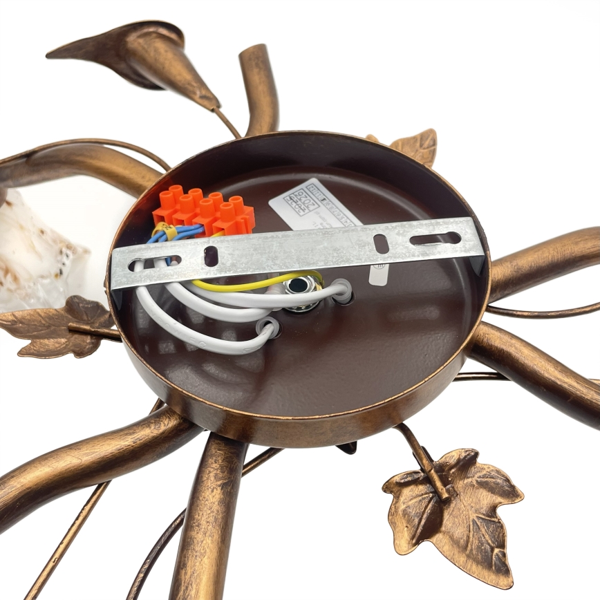 Piestiprināms lustrs ROZETA 3xE14/40W/230V bronzas krāsā