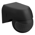 PIR kustības un krēslas sensors 180° IP44 melns