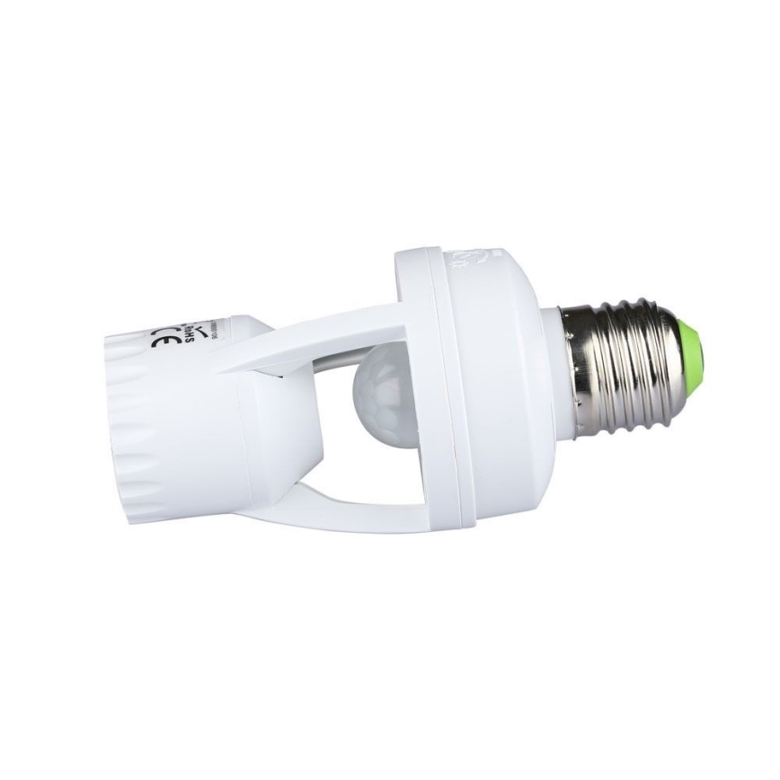 PIR sensors E27 spuldzei balta