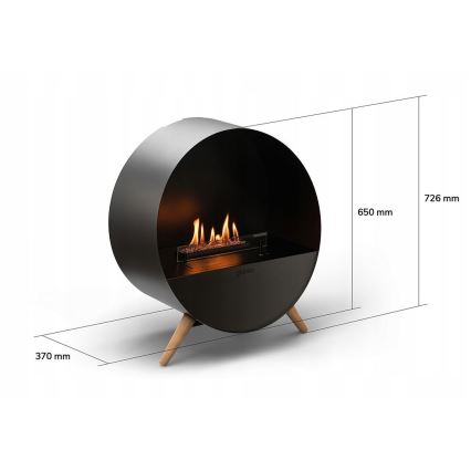 Planika - BIO Kamīns ar tālvadības pulti 72,6x65 cm 2,5kW/230V melna