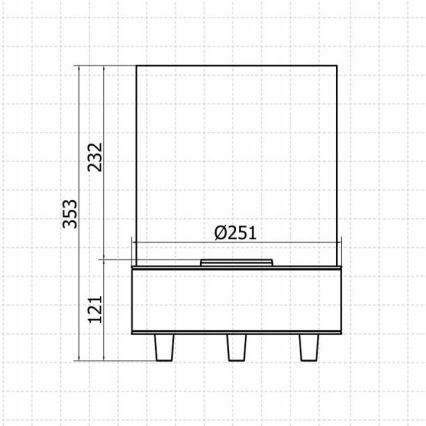 Planika - BIO Kamīns 36,3x25,1 cm 2,5kW melna