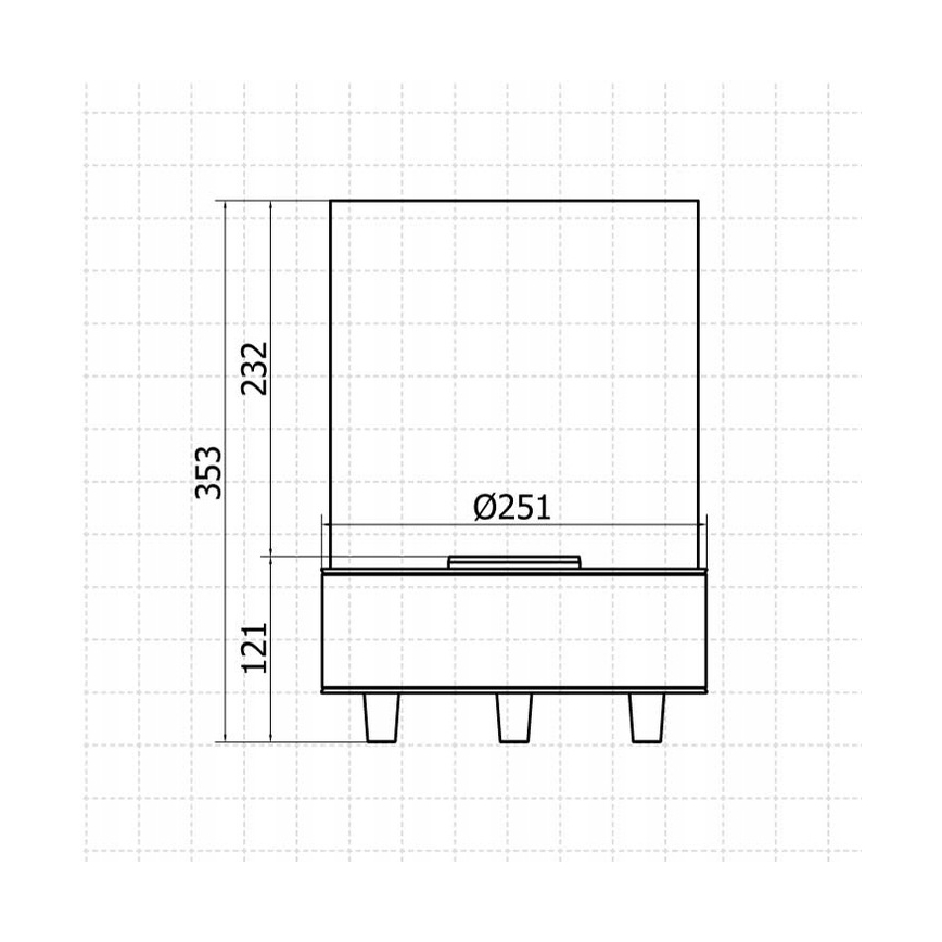 Planika - BIO Kamīns 36,3x25,1 cm 2,5kW melna
