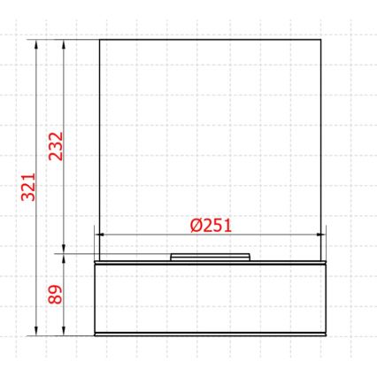 Planika - biokamīns 32,1x25,1 cm 2,5kW melns