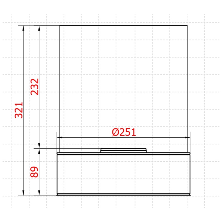 Planika - biokamīns 32,1x25,1 cm 2,5kW melns