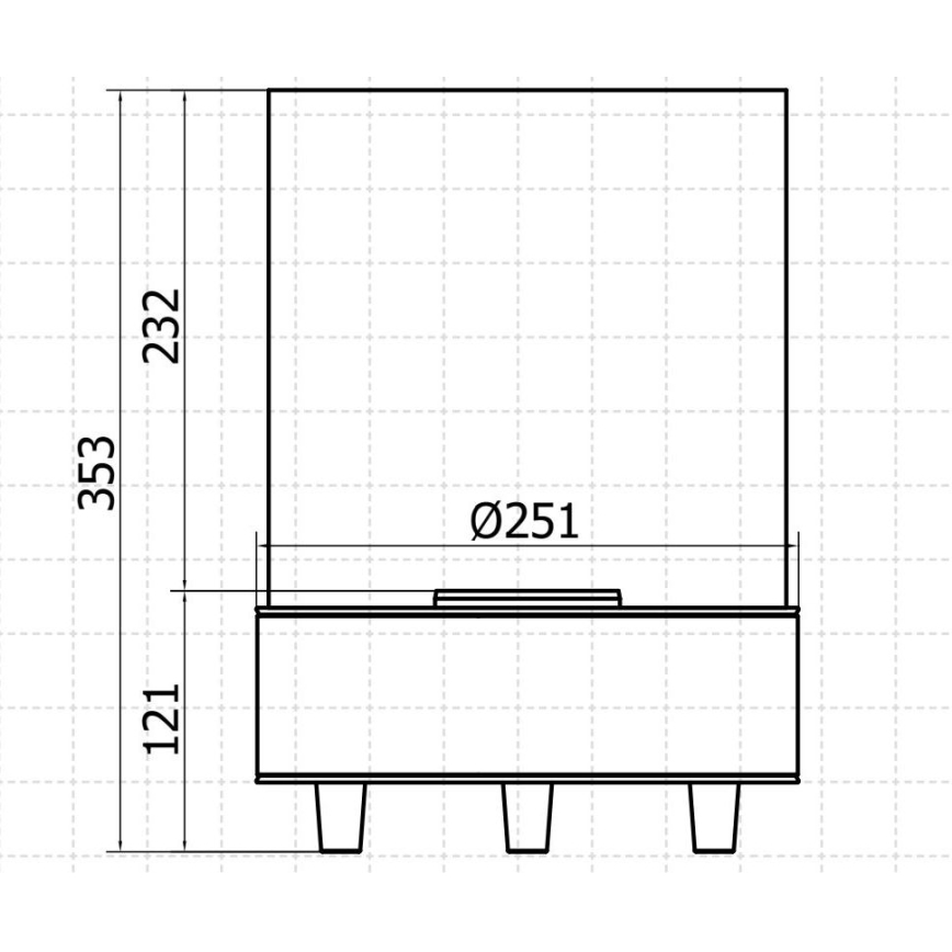 Planika - BIO Kamīns 35,3x25,1 cm 2,5kW melna