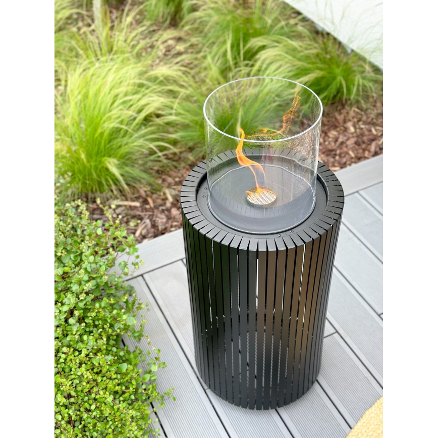 Planika - BIO Kamīns 87x37,6 cm 2,5kW melna + aizsarga pārsegs