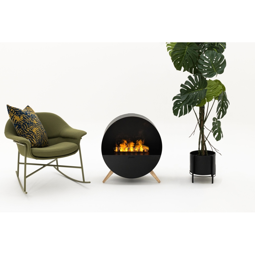 Planika - Ūdens tvaiku kamīns ar tālvadības pulti 72,9x65,3 cm 125W/230V melna
