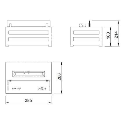 Planika - BIO Kamīns ar tālvadības pulti 20,8x38,5 cm 2,5kW/230V melna