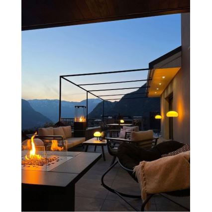 Planika - Āra gāzes kamīns 79,7x90 cm 10kW 1xAAA melna + aizsargapvalks