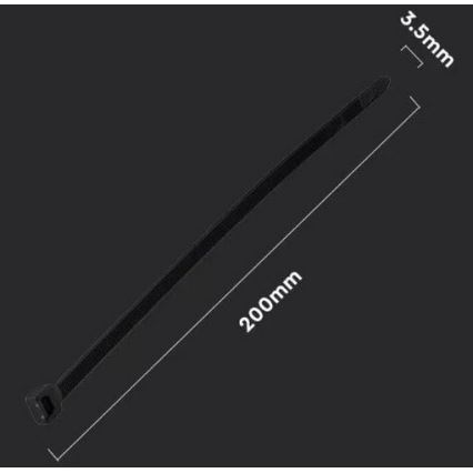 Plastmasas locīšanas josla 3,5x200mm 100gab melnas
