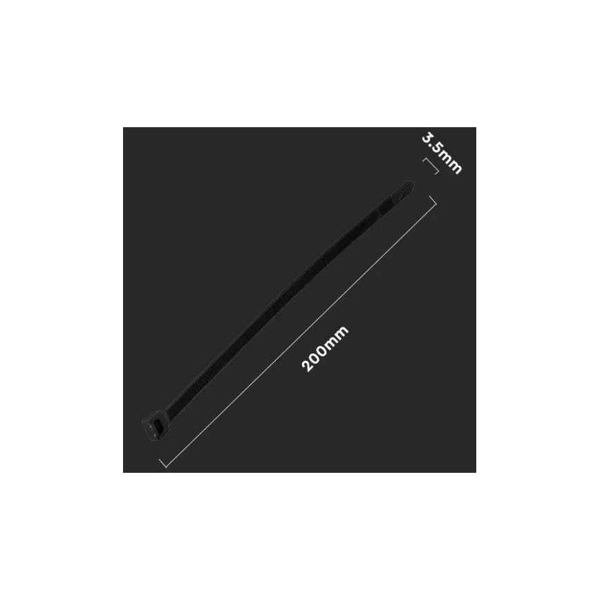 Plastmasas locīšanas josla 3,5x200mm 100gab melnas
