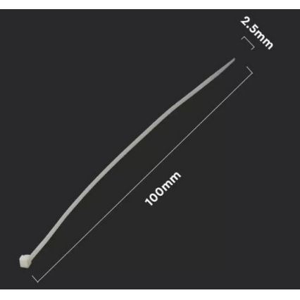 Plastmasas locīšanas josla2,5x100mm 100gab baltas