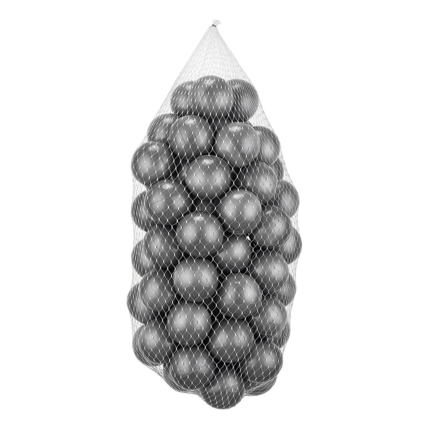 Plastmasas spēļu bumbas 50 gab. d. 7 cm pelēka