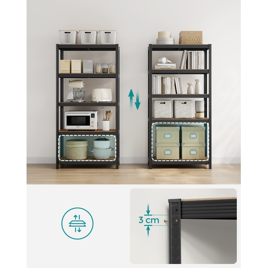 Plaukts ORDIFY brūns/melns