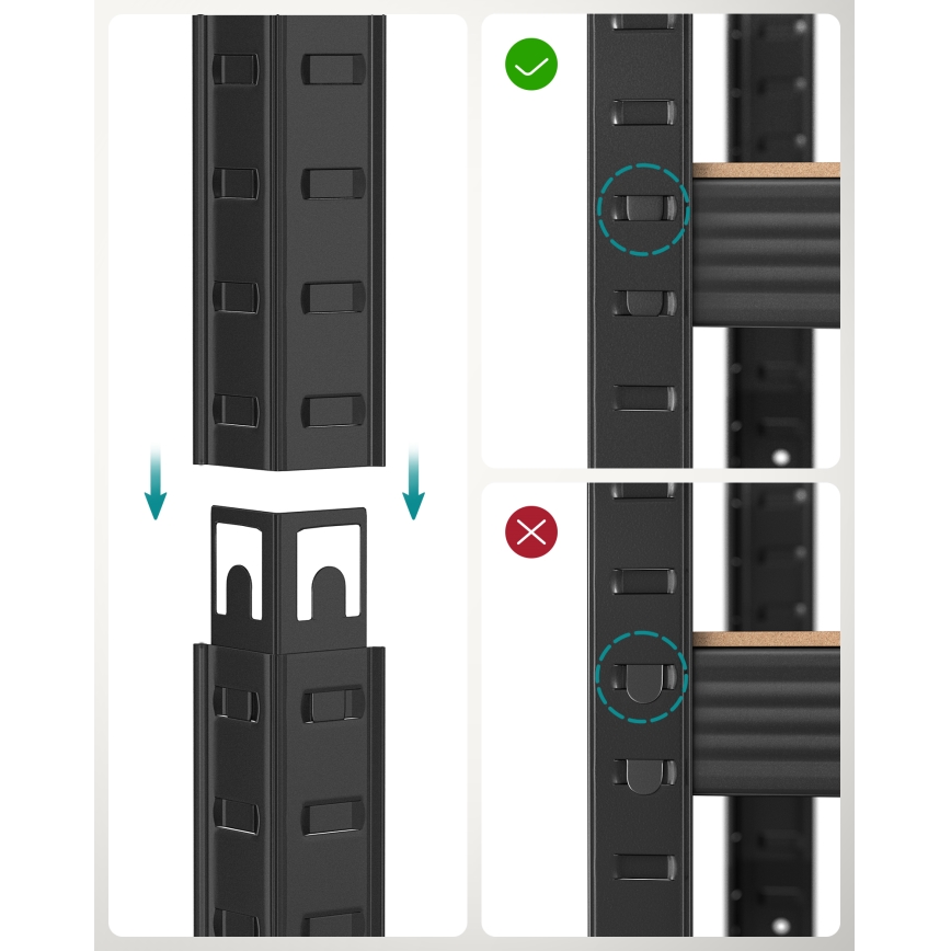 Plaukts ORDIFY brūns/melns