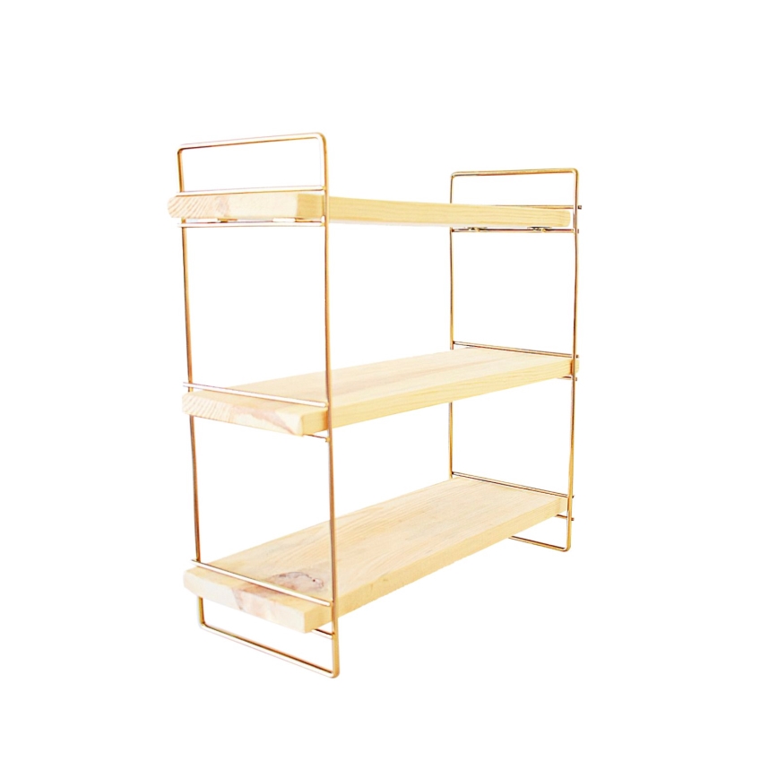 Plauktu organizators 45x40 cm zelta/brūna