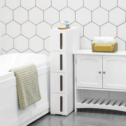 Plauktu regāls MARGE balts/brūns