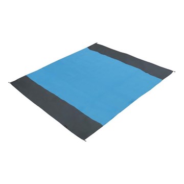 Pludmales paklājs 200x200 cm zils/pelēks