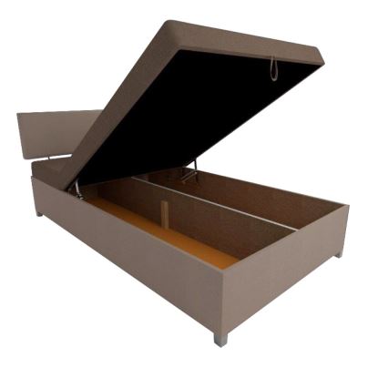 Tapisēta dienas gulta DALLAS 108x205 cm ar regulējamu atzveltni un uzglabāšanas nodalījumu brūna/tumši brūna