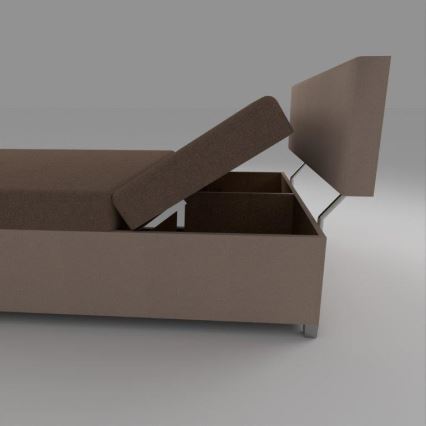 Tapisēta dienas gulta DALLAS 108x205 cm ar regulējamu atzveltni un uzglabāšanas nodalījumu brūna/tumši brūna