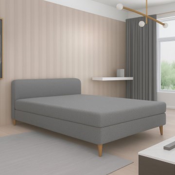 Polsterēta divāngulta BRISBANE 110x200 cm pelēka